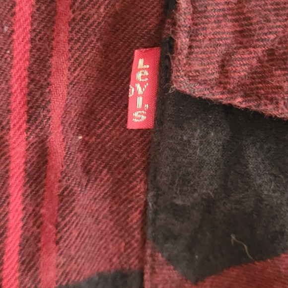 LEVI'S Sherpa Plaid Longsleeve Work Shirt Size Large - Picture 7 of 7